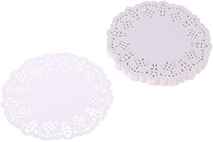 Yushu Lot de 100 dessous de verre en dentelle pour tasse de thé, mariage, fête, cadeau de pendaison de crémaillère