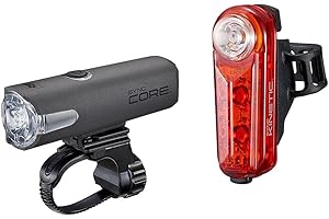CATEYE Sync Core & Kinetic zestaw świateł z przodu i z tyłu – technologia synchronizacji, jasna, długa żywotność baterii i ładowanie przez USB, czarne