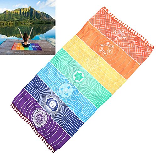 Preisvergleich Produktbild Oyedens HeißE Regenbogen Yoga Mandala Decke Strand Matte Saunatücher