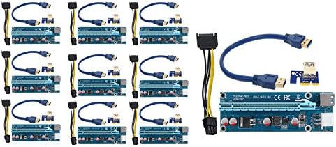 10x Genuine 006C Ver. PCI-E extender PCI Express Riser Card 1x to 16x 60cm USB 3.0 BTC,ETH, NEO,DASH Miner Machine 006c Uk Stock
