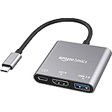 Amazon Basics 3-in-1 USB-C Hub with 4K HDMI, USB 3.0 Data Port, Power Delivery, Plug & Play, Compatible with MacBook Pro, iPad Pro, Laptops, Smartphones, and More: 