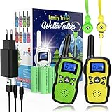 🎁【Sicherheit und beste Kindergeschenke】: Die Walkouse Kinder-Walkie-Talkie ist absolut sicher, aus umweltfreundlichen Materialien gefertigt. Es gibt eine eingebaute Taschenlampe zum Spielen in der Nacht. Gute Ideen für Kinder-Geburtstagsgeschenk und Familienspaß.