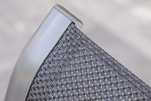 HARTMAN Alice Multipositionssessel in Xerix-Black, solides Aluminiumgestell, Sitzfläche aus hochwertiger Textilene, ca. 68 x 62 x 111,5 cm, Rückenlehne verstellbar, Teakholz-Armlehne, wetterfest - 6