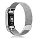 Produktbild KZKR Uhrenarmband Uhr Armband Edelstahl für Fitbit Charge 2 Rosa-Gold Armbänder Milanese Ersatzband mit Magnetic Verschluss Armband für Fitbit Charge 2 Größe L B041-SILVER-L