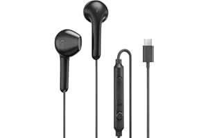 MAS CARNEY Słuchawki USB C z Kablem TH9, Douszne Earpods Type-C z Mikrofonem, Kompatybilne z iPhone 15 16 iPad Pro, Samsung Galaxy S25, S24, S23, A55, A53, Google Pixel, Huawei, Mi, Oppo, Czarny