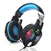 Produktbild Rixow Gaming Headset Gaming Kopfhörer mit USB/ Klinken- Stecker und Mikrofon LED Effekt für Xbox und PC Schwarz + Blau