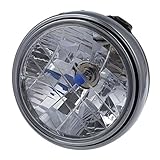 Cantidad: 1 PC Faro de motocicleta - SODIAL(R)7 pulgadas 12V faro halogeno de ronda de motocicleta con H4 bombilla del faro de montaje lateral