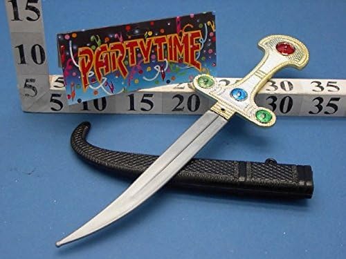 Accessories carenavele man unisex woman adult child dagger pointed knife curved sword game with plastic holster suitable Peter Pan pirate prince Aladdin