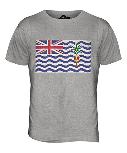 CandyMix Britisches Territorium Im Indischen Ozean Kritzelte Flagge Herren T Shirt Grau Meliert