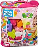 Mega Bloks DCH54 - Bausteinebeutel Medium, 60 Teile, pinkfarben - 
