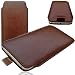 Produktbild HQ BRAUN Slim Cover Case Schutz Hülle Pull UP Etui Smartphone Tasche für Medion Life E4507