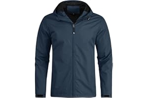 YOUTHUP Giacca Impermeabile Uomo Esterni Antivento Casuale Giacche da Pioggia con Cappuccio per Uomo