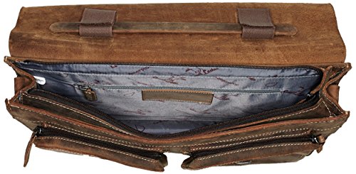 Fahrradtasche Leder Gusti Leder studio "Marc" 15,6" Tasche mit Klickfix-Adapter wasserfester Innenstoff Collegetasche Unitasche Businesstasche Citytasche Aktentasche Dokumententasche Braun