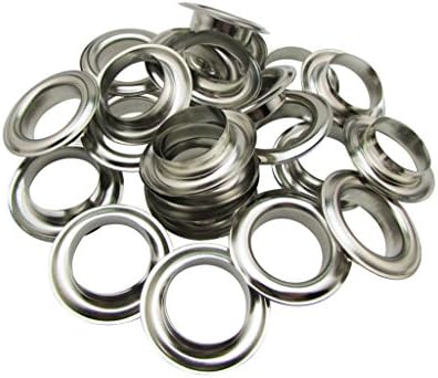 Amanaote 40mm Internal Hole Diameter Silvery Eyelets Grommets with Washer Self Backing Pack of 20 Sets