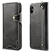 Produktbild Bestsky iPhone X Hülle Leder, iPhone 10 Ledertasche, iPhone X Echte Lederhüllen Flip Schutz Tasche Klappetui Brieftasche Fall, Kartenfächer,Schutzhülle für Apple iPhone X/10, Schwarz