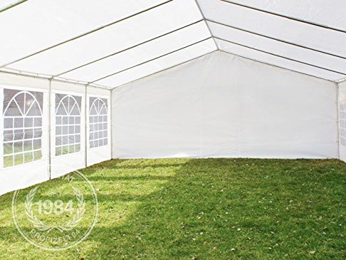 Hochwertiges Partyzelt 5×6 6×5 m Pavillon Zelt 240g/m² PE Plane Gartenzelt Festzelt Bierzelt ! Stahlkonstruktion ! Wasserdicht! Inkl. Seitenteile + Giebelteile ! weiß - 3