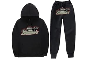 NIUHE Imprimé Tiger Survêtement Homme Loisirs Ensemble De Jogging 2 Pièces À Capuche Veste avec Capuche Et Poches Pantalon De Sport Sweat À Capuche