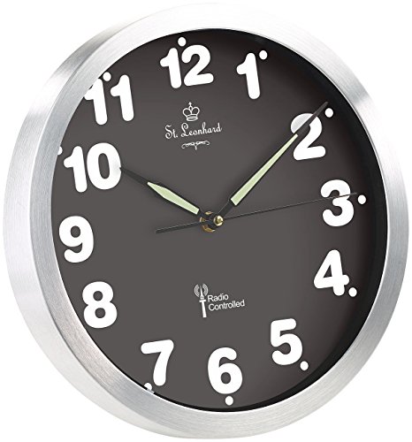 St. Leonhard Funk-Wanduhr mit weißer LED-Zifferbeleuchtung und Quarz-Uhrwerk - 6