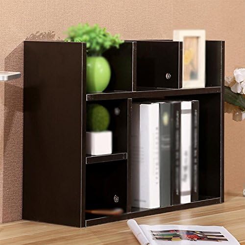 FigtingEagle Small bookshelves Computer desk shelves Desktop bookcase Children's simple shelves Small office shelves , black walnut