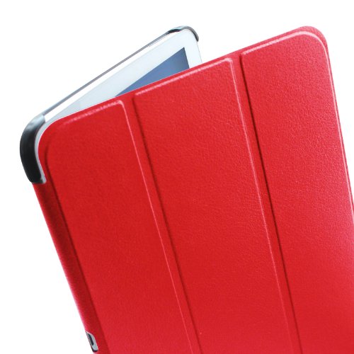 Fintie Samsung Galaxy Tab 3 10.1 Hülle Case – Ultra Slim Lightweight superleicht Ständer Smart Shell Cover Schutzhülle Tasche Etui mit Auto Sleep Wake up für Samsung Galaxy Tab 3 (10,1 Zoll) P5200 / P5210, Rot - 5