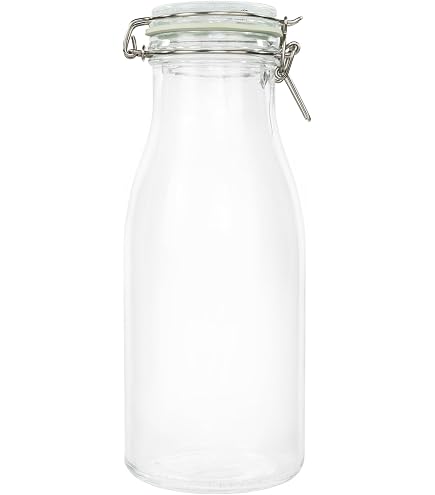 IKEA KORKEN Flaschen mit Verschluss; aus Klarglas; (1l); 3 Stück