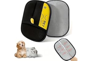 ROMANVIC Tierhaarentferner Handschuh,2 Stück Elektrostatischer Hundehaare Haarentfernungshandschuh,Fellmagnet Katzenhaarentferner Doppelseitig für Hunde & Katzen Wiederverwendbar