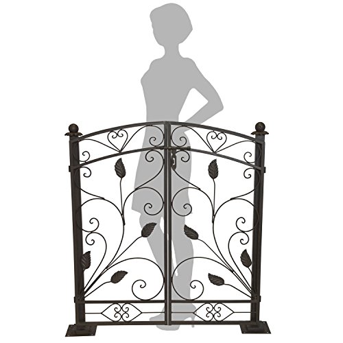 Gartenpforte Gartentor Gartentür Eingangstor Hoftür, Metall, Antik-Optik, inkl. Montagematerial, 101x102x14,5cm