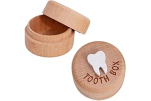 VDFJEK 2 Pcs Wooden Tooth Fairy Box, Tooth Box, Tooth Fairy Bag, Dropped Tooth Keepsake Storage Box, Organizer Lost Teeth Tooth Holder, Box Tooth Storage Box for Children, Childhood Memory