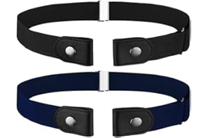 Clyhon 2 Piezas Cinturon Elastico sin Hebilla Cinturon sin hebilla elastico invisible unisex para pantalones vaqueros cinturon elastico sin hebilla para mujer u hombre invisible