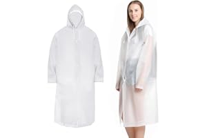 LSYYSL Impermeabile Ispessito Portatile Riutilizzabile Unisex Traspirante per Ciclismo, Campeggio, Viaggi, Pesca, Concerti - Bianco