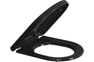 TODOT Abattant WC Forme D, Cuvette Toilette avec Frein de Chute, Lunette de Toilette Charnière Réglable, Dégagement Rapide à Un Bouton