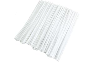 200 stycken piprensare vit 300 x 6 mm chenilletråd rörrengörare för pyssel kreativa gör-det-själv hantverksprojekt piprensare för pyssel blommor dekorationer pipe cleaner vit piprensare
