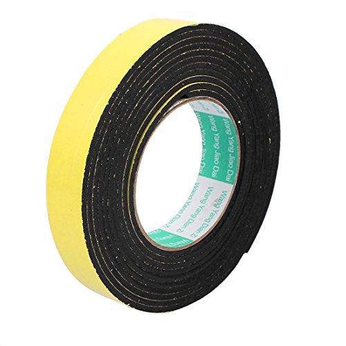 sourcingmap   25 mm Ancho de un lado para auto-adhesivo a prueba de golpes Esponja cinta de espuma 4 metros longitud