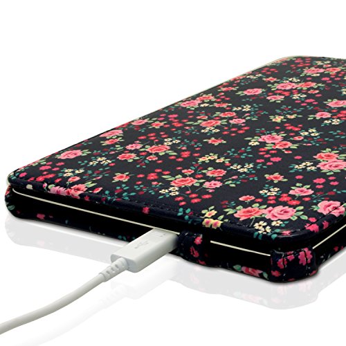 igadgitz Pink Rosen Blumen Muster PU Ledertasche Hülle Cover für Samsung Galaxy Tab S2 8“ SM-T710 mit Multi-Winkel Betrachtungs + Auto Sleep/Wake + Handschlaufe + Displayschutzfolie - 8