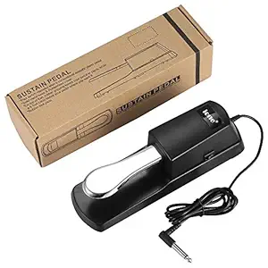 Techtest Ione Digital Piano and Keyboard Sustain Pedal for Yamaha,Roland,Casio,Korg,Behringer,Moog - Universal Foot Pedal Black