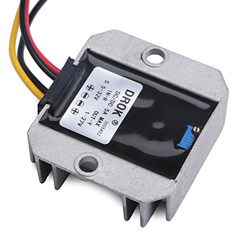 DROK® Wasserdicht Synchron DC-DC Wandler Buck 5.5-32V auf 1-27V Spannungsregler 24V auf 12V auf 5V 5A Einstellbare VDC Solide Durable Netzteil-Platine - 5