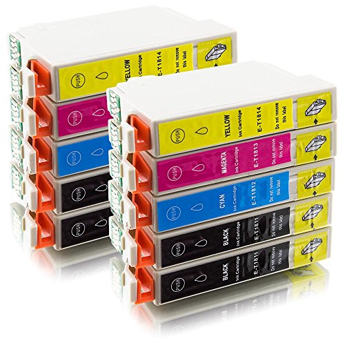 ms-point® 10 kompatible Druckerpatronen für Epson Expression Home XP-100 XP-102 XP-200 XP-202 XP-205 XP-210 XP-212 XP-215 XP-225 XP-30 XP-300 XP-302 XP-305 XP-310 XP-312 XP-313 XP-315 XP-320 XP-322 XP-325 XP-33 XP-400 XP-402 XP-405 XP-405WH XP-410 XP-412 XP-413 XP-415 XP-420 XP-422 XP-425 Patronen kompatibel zu T1811 T1812 T1813 T1814 18XL - 2