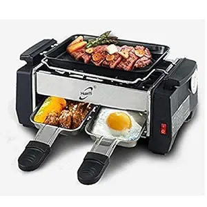 Drake Nonstick Barbecue Electrical Grill with Frying and Roasting Function (Black)