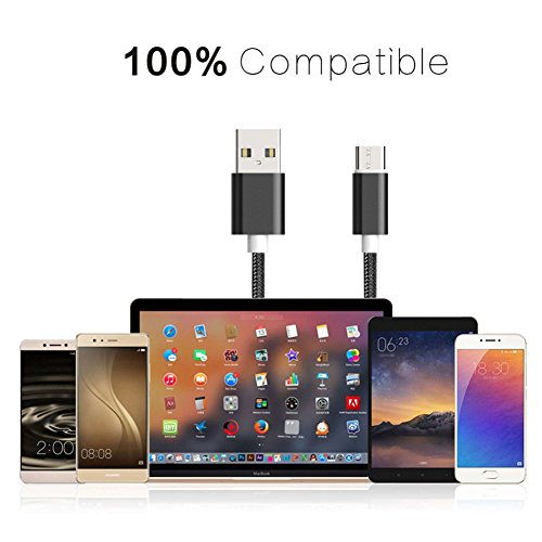 MaxiRel Type C USB Kabel Aluminum Typ C Kabel – Samsung Galaxy S8 Google Nexus 5X Nexus 6P Pixel XL OnePlus 2 3 Lumia 950 950XL Huawei P10 -1M / 3.3ft Nylon Schwarz - 6