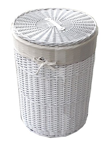 Wäschekorb Weide weiß D.32 H.45cm 08WRd-a - 2