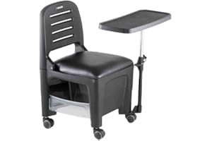 DOMPEL Carrito Silla de Manicura con Ruedas Bari - Mesa/Carro con Cajones - Peluquería, Belleza, SPA - MADE IN BRASIL - Tabaco