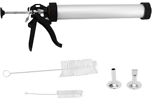 Jerky Gun 15in Beef Stick Maker Enkel Rengöring Aluminiumlegering i Rostfritt Stål Beef Gun Cooking Tool Set med Runt Platt M