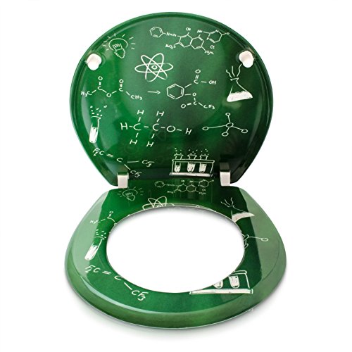 Premium WC Sitz mit Absenkautomatik – „Science Board“ Design – Toilettendeckel aus Duroplast inkl. Montagesatz – VENKON - 5