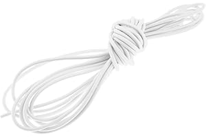 SM SunniMix 2mm Élastique Corde de Choc Tendeur Résistance aux UV Attache Support de toitureure/Tapis de Terre/Remorques/Bateaux, Noir Blanc, 5m Blanc