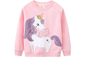 LitBud Mädchen Sweatshirts Einhorn Pullover für Kleinkind Kleidung Top Langarm Jumper Rundhals T Shirt Herbst Winter für Kinder Größe 1-7 Jahre