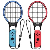 tennis world tour switch lanzamiento 👾【 AGARRE apretado para el controlador del interruptor 】---el controlador se ajusta firmemente a la manija (el controlador no está incluido), por lo que nunca se preocupe por dejar caer la raqueta de tenis en el suelo o accidentalmente tirar de ella y golpear a alguien más.