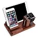 Produktbild iTieTie Apple Watch Ladestation, iWatch Bambus Holz Ladestation für Apple Watch Series 1,2,3 Beide 38mm and 42mm & iPhone X/8/8Plus/7/7Plus/6/6Plus/5SE (Multifunktions Ladestation Braun)