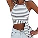 Produktbild Tanktops Damen Dasongff Frauen Mode Tank Tops Bustier BH Weste Crop Tops Neckholder Sommer Tank Kurze Oberteile Vest Schulterfrei Trägerlos Slim Fit Weste (M, Grau)