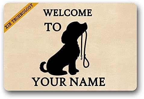 Doormat Personalized Your Text Door Mat Pug Dog Welcome To Doormats Monogram Non-Slip Doormat Non-woven Fabric Floor Mat Indoor Entrance Rug Decor Mat 23.6" x 15.7"