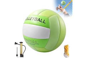 PLLYPE Volleyboll officiell storlek 5, volleyboll strandvolleyboll, vattentät volleyboll med pump nätpåse, utomhus och inomhus för pool, strand, gym, sporthallar